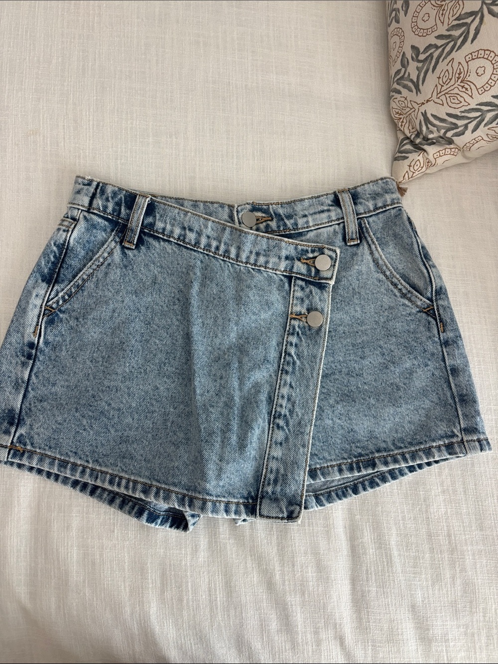Altar'd State Light Blue Denim Skort